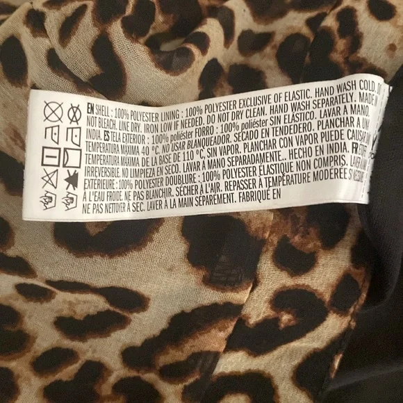 Forever 21 Black Contemporary Leopard Animal Print Light Pants size L - Picture 4 of 7